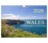 Wales Land der Sehenswürdigkeiten, Landschaften und Natur (Wandkalender 2026 DIN A4 quer), CALVENDO Monatskalender: Impressionen einer Entdeckungsreise durch den Westen von Großbritannien.