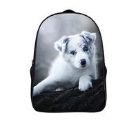 WalfiaA Cartable de mode berger australien enfants enfants école sac à dos unisexe élégant sac à dos pour les étudiants (40x28x16cm) 3D cool cartable