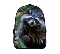 WalfiaA Mode cartable Animal raton laveur garçons fille sac d'école sac à dos hommes femmes collège cadeaux appropriés (40x28x16cm) 3D cool cartable