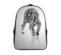 WalfiaA Sac à dos de mode pour adolescents Animal White Tiger Sacs à dos pour l'école Sac à dos décontracté ultra-léger étanche sac d'école (40x28x16cm) sac à dos cool