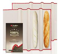 Walfos® Linge de boulangerie, 75x45 2-Pack Natural Bread Linen Dough Cloth Leavening Foil, Dough Cloth, Bread Linen for French Bread and Baking