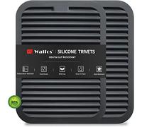 Walfos Lot de 2 dessous de plat en silicone pour casseroles et poêles chaudes - 30 × 23 cm - Résistants à la chaleur - Multi-usages pour plats chauds - Noir