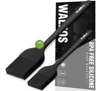 Walfos Lot de 2 pinceaux de cuisson en silicone (21 + 25,5 cm), résistants à la chaleur, pour la cuisson, le barbecue, les grillades, en silicone de qualité alimentaire et sans BPA
