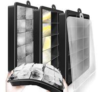 Walfos Lot de 4 bacs à glaçons en silicone flexibles avec couvercle, empilables, pour desserrer facilement, sans BPA, parfaits pour cocktails, whisky, aliments pour bébé