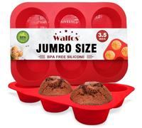 Walfos Texas Lot de 2 moules à muffins en silicone antiadhésifs - Facile à démouler - Parfait pour les œufs muffins et les gros cupcakes - Sans BPA et passe au lave-vaisselle