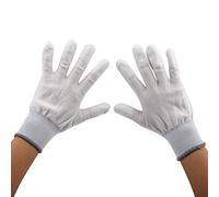 Walfront 1 Paire de Antistatiques en Nylon Enduits de PU, Antidérapants Absorbant la Sueur pour les Travailleurs de l'assemblage électronique (Grand (bord de verrouillage gris))