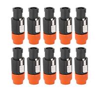 Walfront 10 PCS Audio Haut-Parleur Connecteur C-NL4FC Speakon Plug Câble Connecteur Étanche 4 Broches Audio Vidéo Connecteur(Orange)
