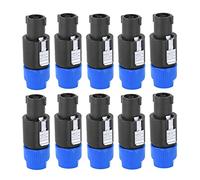 Walfront 10 pièces connecteur de haut-parleur audio C-NL4FC Speakon connecteur de câble de prise étanche connecteur audio vidéo 4 broches (bleu)