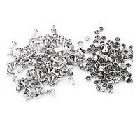 Walfront 100 Sets Rivet Cuir Rivets Double Calotte en Métal pour DIY Bricolage Accessoires 6x8mm Rivet Couture Rivet Tubulaire (Argent)