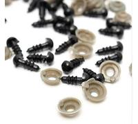 Walfront 100Pcs Yeux de Sécurité Amigurumi Kit de Yeux de Poupée en Plastique pour DIY Poupée Loisirs Créatifs comme Un (Noir)(9mm)