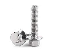 Walfront 10pcs M6 Boulon à Bride Vis à Tête Hexagonale avec Flange en Acier Inoxydable 304[M6*30]