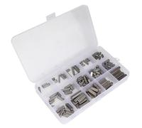 Walfront 140pcs Assortiment de Clavettes 8mm 10mm 12mm 16mm 20mm 25mm 30mm Ronde de Frappe Clé de Plume Terminée Jeu de Clés d'Arbre d'Entraînement Parallèle