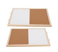 Walfront 2 Pièces Tableau D'affichage en Liège combiné Tableau Blanc 30x40 Cm Tableau Effaçable à Sec Magnétique et Tableau D'affichage en Liège pour L'organisation Murale de L'école de