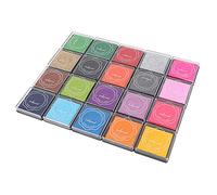 Walfront 20 Couleurs Mignon Ensemble de Tampons Encreurs Colorés, Tampons Encreurs éponge pour Scrapbooking, Séchage Rapide, Facile à Nettoyer, Parfait pour la Fabrication de Cartes, la