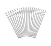 Walfront 20pcs Aiguille a Laine Aiguilles à Coudre à Grand Oeil Aiguilles à Main Aiguille Couture Aiguilles émoussée à Bout Rond 52mm de Long 1,25mm de Diamètre Argent pour Broderie & Tricot