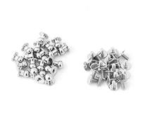 Walfront 20Pcs Bouton Rond Anneau de Rivet de Clou de Cuivre de Tête Ronde Vis à Clous Rivet à Clous Vis de Sac Sangle de Courroie Accessoires en Cuir de DIY Argent 8 * 6 mm