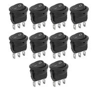 WALFRONT 23 Mm MINI ROCKER Switch 3pin 2 Position ON-OFF 6A 250V 10A 125V Long Service Life Remplacement Easy High Conductivité avec Matériau Plastique pour la Précision de l'électronique