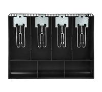 Walfront 32,2 × 24,5 × 3,5 Cm Tiroir-Caisse Enregistreur Plateau D'insertion Caissier de Remplacement avec Clip en Métal Boîte de Caissier Plateau de Tiroir-Caisse 4 Billets et 3 PièCes(Le Noir)