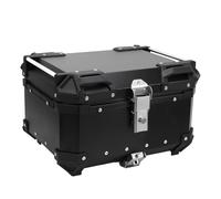 Walfront 32L Aluminum Motorcycle Top Box, 16.1in (Black) | Mallette de rangement résistante à l\'eau, doublure en PU antichoc, système de verrouillage de sécurité, bandes