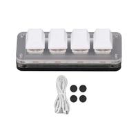 Walfront 4 Clavier Mécanique clé, Jeu RVB Red Switch 5V 1A, avec des Touches Personnalisables, Disposition Compacte pour Le Bureau, Le Jeu, la Musique, Les Médias, Le Contrôle Industriel