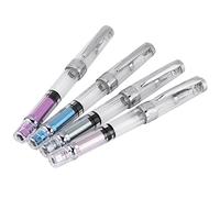 Walfront 4 Pcs Stylo à Piston Bec de Stylo en Forme de F de Stylos Plume en Acier Inoxydable 4 Couleurs (Argenté)