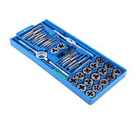 Walfront 40pcs Tap and Die Set Filetages Métriques M3 M4 M5 M6 M7 M8 M10 M12 Filetage Fin Grossier Bits pour Couper les Fils Externes et Internes NPT Outils de Réparation