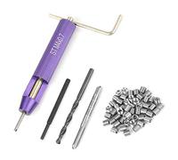Walfront 50pcs Insert Fileté Hélicoïdal, Filet rapporté en Fil Inoxydable M4 X 2D avec Outil D’installation Taraud Foret for Aluminium