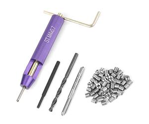 Walfront 50pcs Insert Fileté Hélicoïdal, Filet rapporté en Fil Inoxydable M4 X 2D avec Outil D’installation Taraud Foret for Aluminium