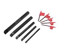 5PCS Barre d'Alésage, Walfront Outils de Tournage Porte-Outil S7/10/12/16/20-SCLCR09 + 5pcs Carbure Inserts