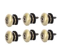 Walfront 6 Pièces Boutons de Sangle de Guitare Verrous de Sangle Chevilles de Bords Arrondis Lisses Installation Facile Aucune Modification Nécessaire avec un Matériau en Fer (Bronze)