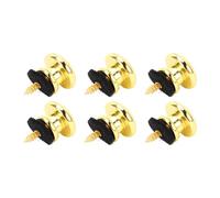 Walfront 6 Pièces Boutons de Sangle de Guitare Verrous de Sangle Chevilles de Bords Arrondis Lisses Installation Facile Aucune Modification Nécessaire avec un Matériau en Fer (GOLD)
