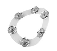 Walfront Accessoire de Cymbales de Batterie, Anneau de Charleston, Cloche en Silicone, Double Rangée avec 6 Jingles en Acier, Cymbale Ching Ring, Tambourin pour les Performances du