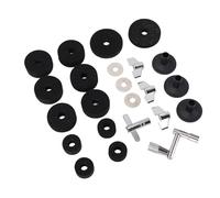 Walfront Accessoires de Remplacement de Cymbale, 23 Pièces, Manchons de Cymbale, écrous, Rondelles, Ensemble de Base, Antidérapants, 2.5cm, 4cm, 5cm, Tampons en Feutre, Tambour (BLACK)