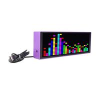 Walfront Affichage du Spectre Musical LED coloré, Analyseur de Spectre Musical, 1624 Segments, Rythme, Niveau de Lumière, Capteur Vocal, 12 Dynamiques, 7 Couleurs