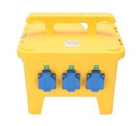 Walfront Boîte de Distribution D'énergie avec Poignée, 6 Prises, étanche IP65, Boîte électrique Portable pour Chantiers de Construction, Cours, Jardins et Plus, Contacts Plaqués