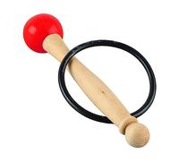 Walfront Bol Chantant Maillet en Caoutchouc Manche en Bois Tête en Caoutchouc Clair Beau Son Bâton de Percussion pour Bol Chantant en Cristal Yoga Méditation (rouge)