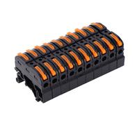 Walfront Borne de Câblage Rapide PCT-211 pour Chariots, Large Application, Facile à Utiliser, Matériau du Boîtier PC, Connecteur de Fil de Type Rail, Noir, Gris Clair, Fil 0,2-4 Mm2, Type Presse,