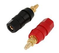 Walfront Bornes Banane 4mm 4pcs Connecteur Audio Professionnel Doré (Noir & Rouge) pour Ampli Enceinte Console Son Installation Facile