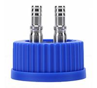 Walfront Bouchon D'alimentation de sécurité GL45, Bouteille de sécurité, échantillonnage de Liquide, Bouchon de Phase Mobile, 2 Ports, Diamètre 8-10mm avec Rondelle pour Bouteilles GL45