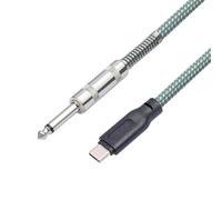 Walfront Câble Audio 6,35 Mm Mâle vers Type C Mâle, Câble d'enregistrement Plug and Play pour Guitare électrique avec Blindage Anti-interférence et Prise Métallique (500 cm)