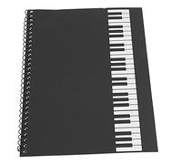 Walfront Cahier de Partitions Vierges de 50 Pages, Papier Manuscrit, Notation Musicale, Cahier pour Musiciens(Motif piano noir)