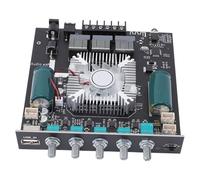 Walfront Carte D'amplificateur 2.1 Canaux 160W + 160W + 220W, Module sans Fil BT 5.0 pour Bricolage, Cinéma Maison, Caisson de Basses, Contrôle des Aigus et des Basses, Plage de