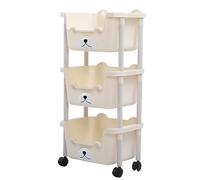 Walfront Chariot de Rangement Utilitaire Roulant, Matière Plastique, Bibliothèque Mobile Multifonctionnelle avec roulettes, Organisateur Compact pour la Maison et la Salle de Classe (3 Couches)