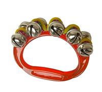 Walfront Cloche de Poignet en Plastique, Shaker à Main en Plastique, Améliore les Compétences Rythmiques pour les Enfants et les Groupes de Musique (rouge)