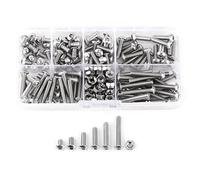 Walfront Coffret de Vis M4 170pcs Assortiment avec Boulons et Ecrous en Acier Inoxydable 304 Têtes Variées Filetage Complet