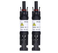 Walfront Connecteur Solaire à Diode CC, Connecteur PV, de Panneau Solaire 10A 1000VDC IP67 Anti-Tonnerre avec Guide isolé pour L'extérieur, 2 Pièces