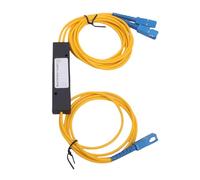 Walfront Coupleur de Fibre Optique Professionnel 1 à 2, Interfaces SC FC LC ST, 1310-1550 Nm, avec Coupleur Conique de qualité Télécom Insensible aux Variations de Longueur D'onde,