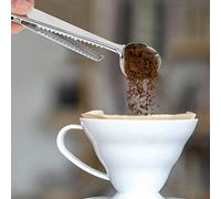 Walfront Cuillère Doseuse à café en Acier Inoxydable, Cuillère à café à Long Manche de 20 Ml avec Clip d'étanchéité, à Soupe pour Mélanger les Grains de, le thé, le Lait en Poudre, les Protéines