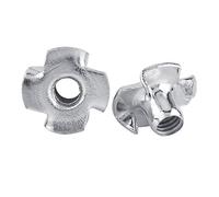 Walfront Ecrous en T à 4 Griffes en Acier Zingué pour Travail du Bois Meubles M3/M4/M5/M6/M8(M6x50pcs)