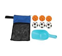 Walfront Ensemble de Jeu de Lancer de Plage en Plein Air, Pelle à Balles en PVC et Sac en Filet pour Le Plaisir en Famille et Le Développement de la motricité